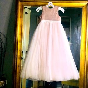 Girls Rose Gold flower girl dress